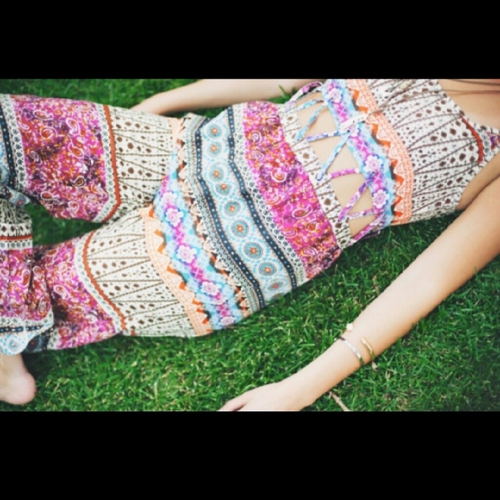 Paisley Tribal Print Boho Jumpsuit - Urban Outfitters Summer Festival Colorful